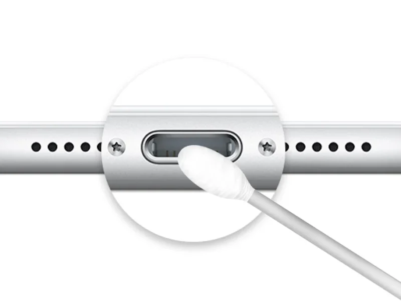 iPhone charging port cleaning
