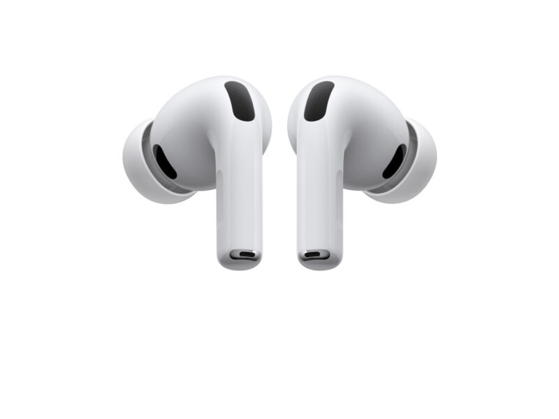 Apple AirPods on a clean white desk symbolizing long-lasting performance and care tips.
