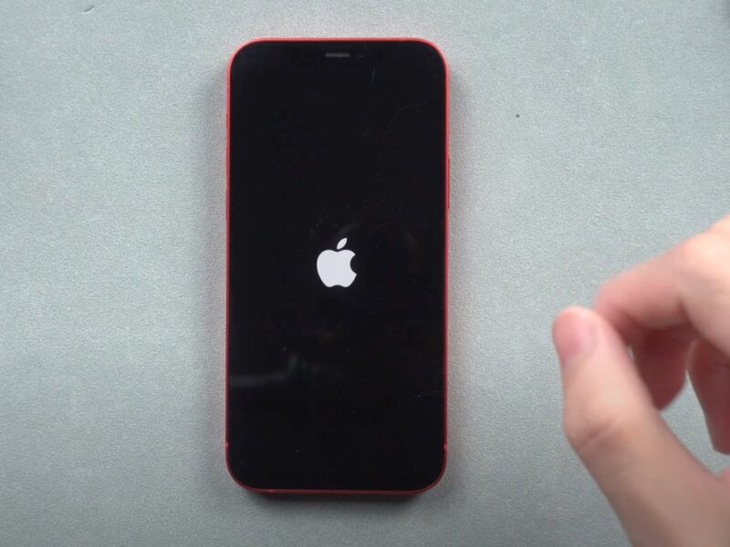iPhone 12 Pro stuck on Apple logo during startup.