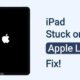 iPad Mini stuck on Apple logo screen showing boot loop issue.