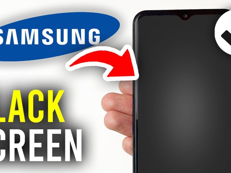 Samsung phone showing black screen while device is still powered on.