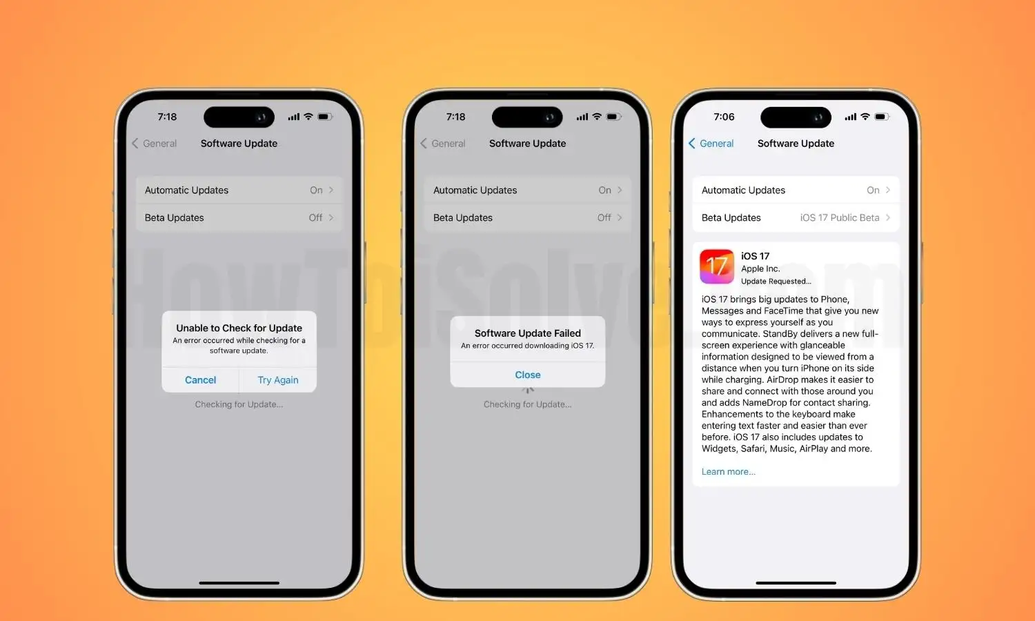 Technician fixing iOS update errors on an iPhone.