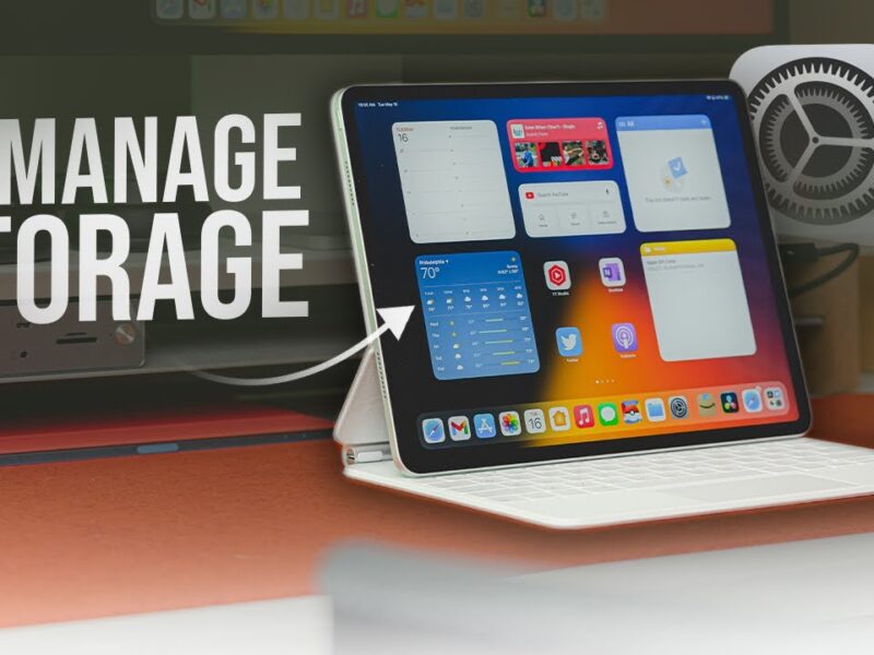 iPad storage management settings.