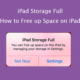 iPad storage full warning message.