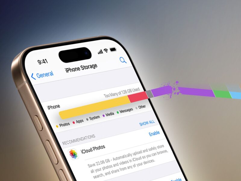 iPhone storage full warning message.