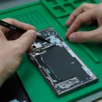 Internal components of Samsung Galaxy S series showing genuine battery and cooling system.