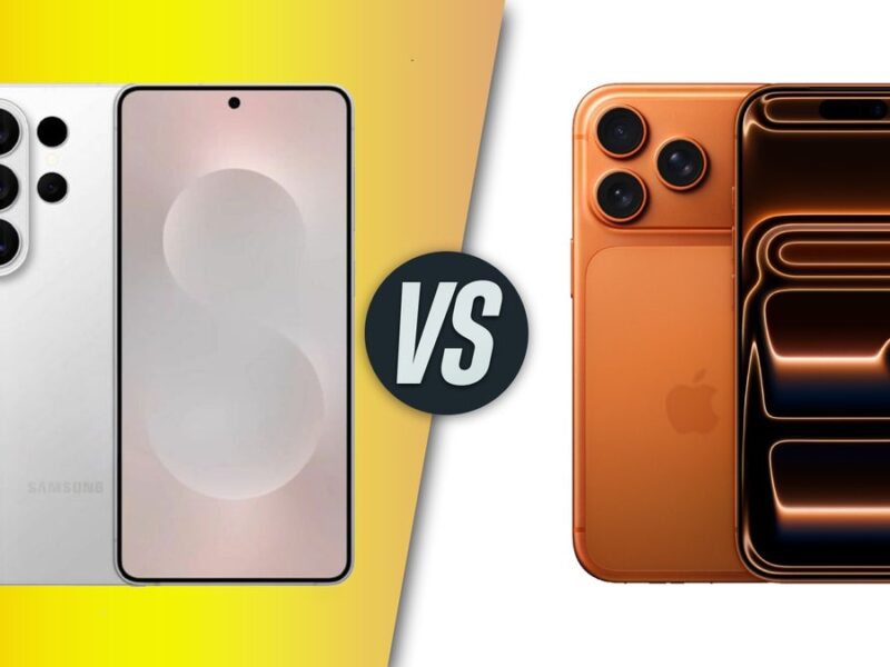 Water-damaged iPhone 17 and Samsung S26 showing screen glitches after liquid exposure.